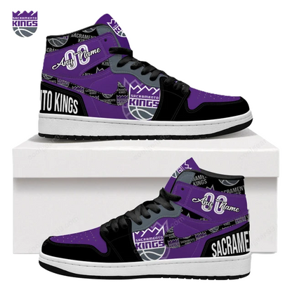 LIMITED EDITION - NEW CUSTOMIZED NBA16 SC KINGS AIR JORDAN SNEAKERS