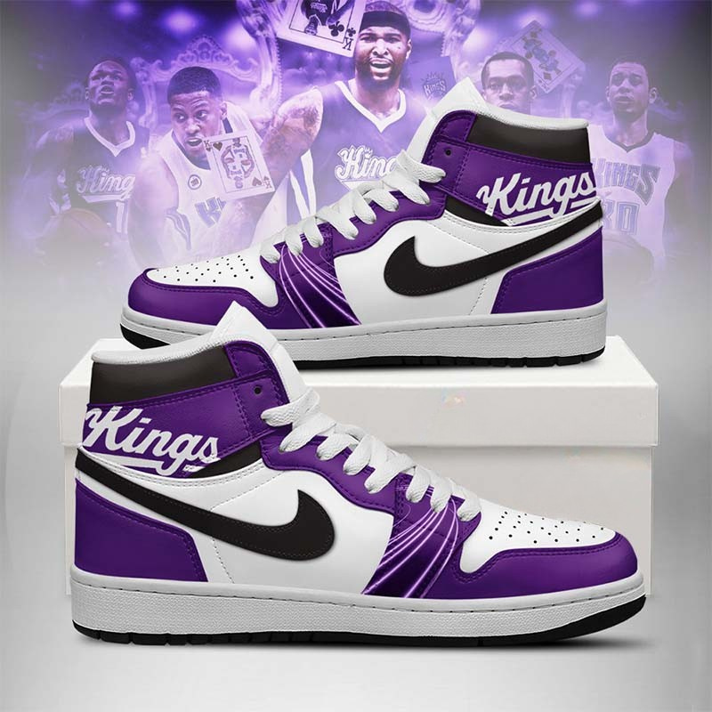LIMITED EDITION - NEW CUSTOMIZED NBA16 SC KINGS AIR JORDAN SNEAKERS