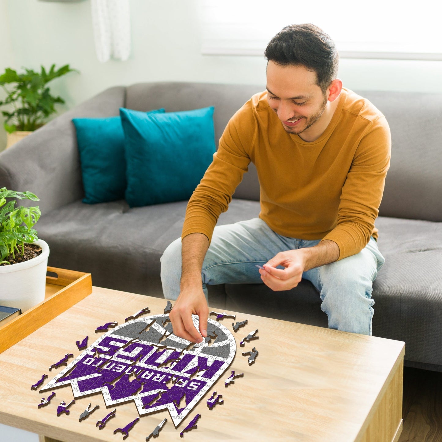 LIMITED EDITION - NEW CUSTOMIZED NBA16 SK SACRAMENTO KINGS WOODEN PUZZLE