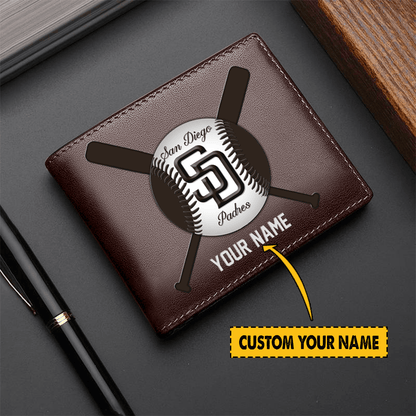 LIMITED EDITION - NEW CUSTOMIZED MLB18 SD PADRES LEATHER WALLET