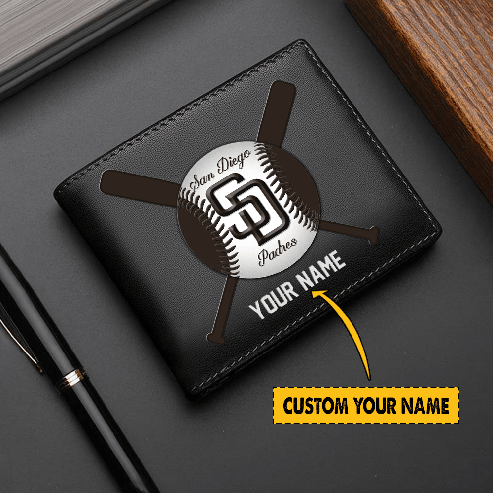 LIMITED EDITION - NEW CUSTOMIZED MLB18 SD PADRES LEATHER WALLET