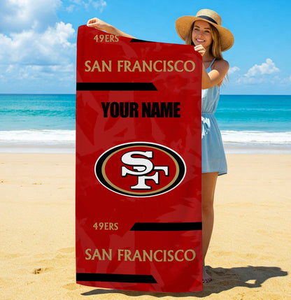 LIMITED EDITION - NEW CUSTOMIZED NFL11 SF49 SAN FRANCISCO 49ERS BEACH & BATH TOWEL