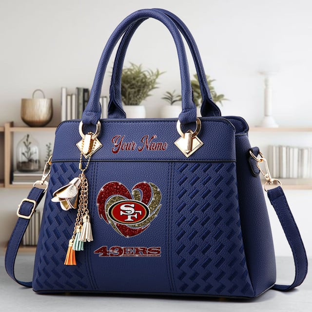 LIMITED EDITION - NEW CUSTOMIZED NFL11 SF49 SAN FRANCISCO 49ERS ZIP HANDBAG MULTICOLOR