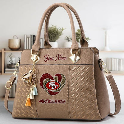 LIMITED EDITION - NEW CUSTOMIZED NFL11 SF49 SAN FRANCISCO 49ERS ZIP HANDBAG MULTICOLOR