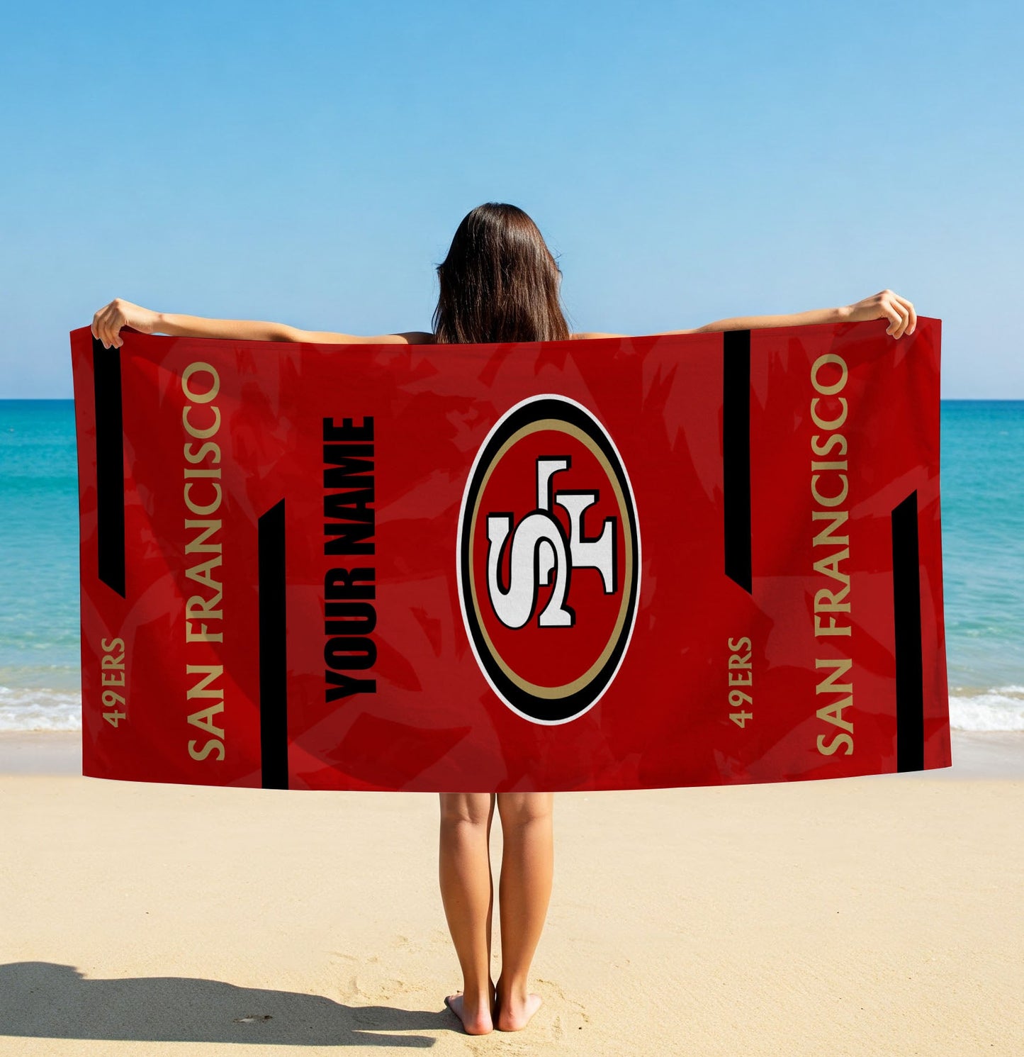 LIMITED EDITION - NEW CUSTOMIZED NFL11 SF49 SAN FRANCISCO 49ERS BEACH & BATH TOWEL