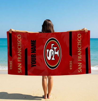 LIMITED EDITION - NEW CUSTOMIZED NFL11 SF49 SAN FRANCISCO 49ERS BEACH & BATH TOWEL