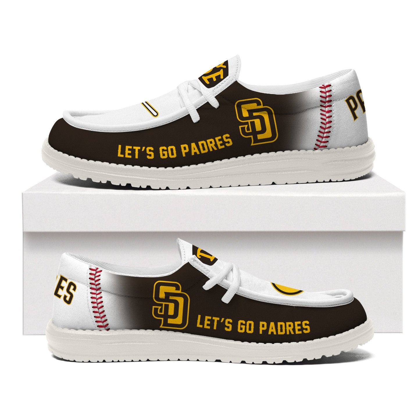 LIMITED EDITION - NEW CUSTOMIZED MLB18 SD PADRES LOAFER SHOES