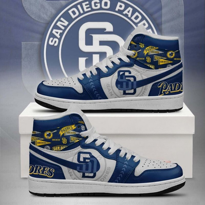LIMITED EDITION - NEW CUSTOMIZED MLB18 SD PADRES AIR JORDAN SNEAKERS