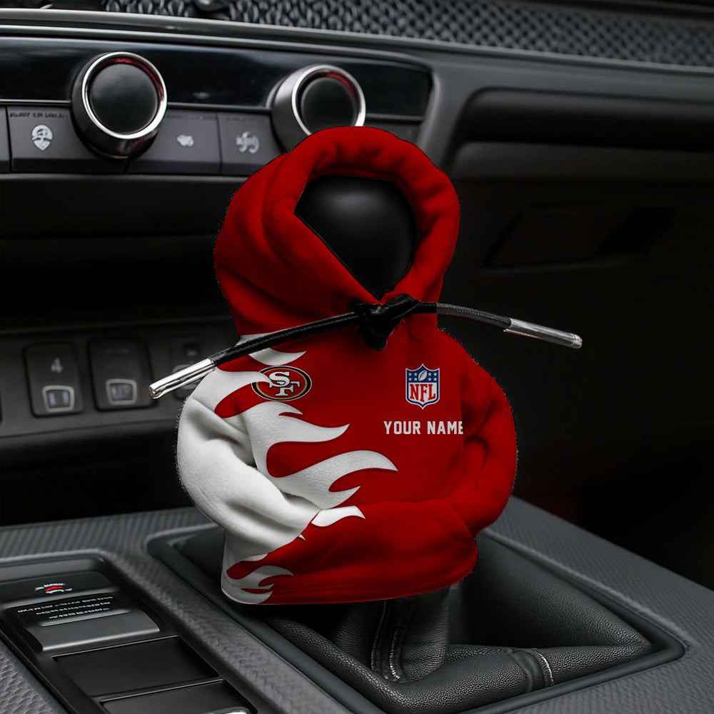 LIMITED EDITION - NEW CUSTOMIZED NFL11 SF49 SAN FRANCISCO 49ERS CAR HOODIE SHIFT KNOB COVER