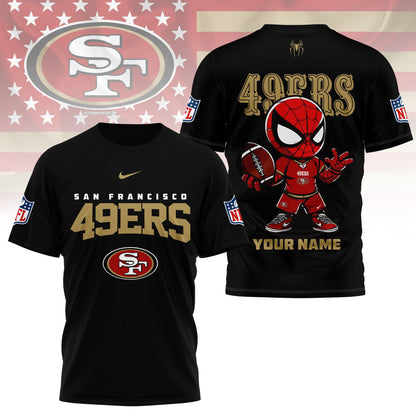 LIMITED EDITION - NEW CUSTOMIZED NFL11 SF49 SAN FRANCISCO 49ERS SPIDER HERO 3D SHIRT
