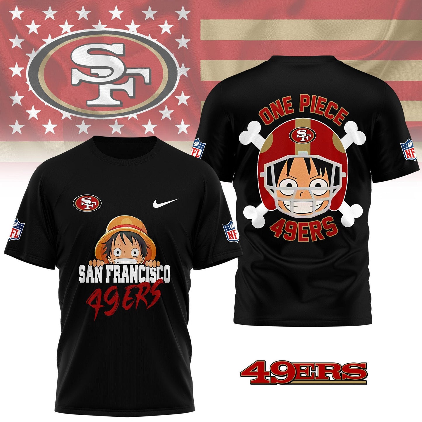 LIMITED EDITION - NEW CUSTOMIZED NFL11 SF49 SAN FRANCISCO 49ERS ONE PIECE FAN 3D SHIRT