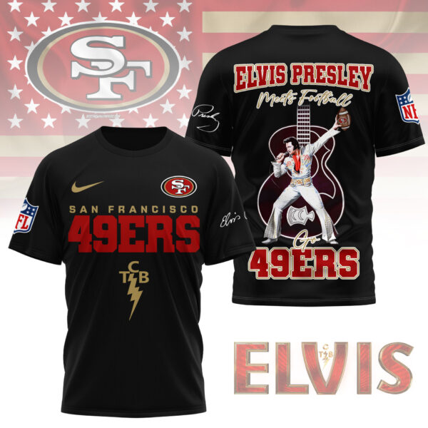 LIMITED EDITION - NEW CUSTOMIZED NFL11 SF49 SAN FRANCISCO 49ERS X ELVIS PRESLEY FAN 3D SHIRT