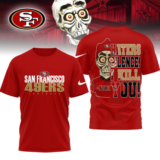 LIMITED EDITION - NEW CUSTOMIZED NFL11 SF49 SAN FRANCISCO 49ERS HATERS SILENCE I KILL YOU SHIRT