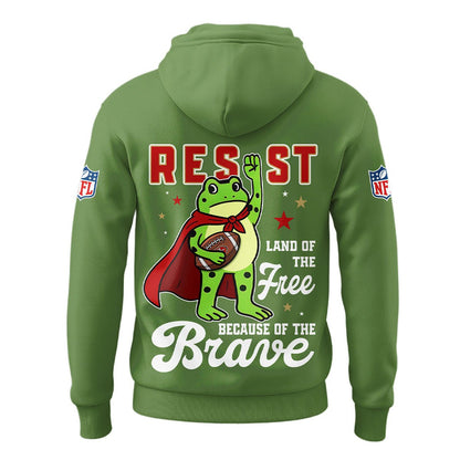 LIMITED EDITION - NEW CUSTOMIZED NFL11 SF49 SAN FRANCISCO 49ERS LAND OF THE FREE BRAVE T-SHIRT, POLO, HOODIE & JACKETS