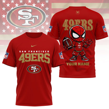 LIMITED EDITION - NEW CUSTOMIZED NFL11 SF49 SAN FRANCISCO 49ERS SPIDER HERO 3D SHIRT