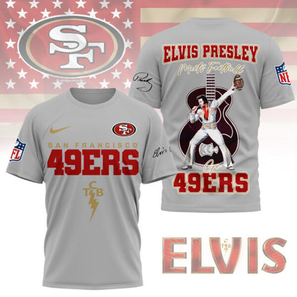 LIMITED EDITION - NEW CUSTOMIZED NFL11 SF49 SAN FRANCISCO 49ERS X ELVIS PRESLEY FAN 3D SHIRT