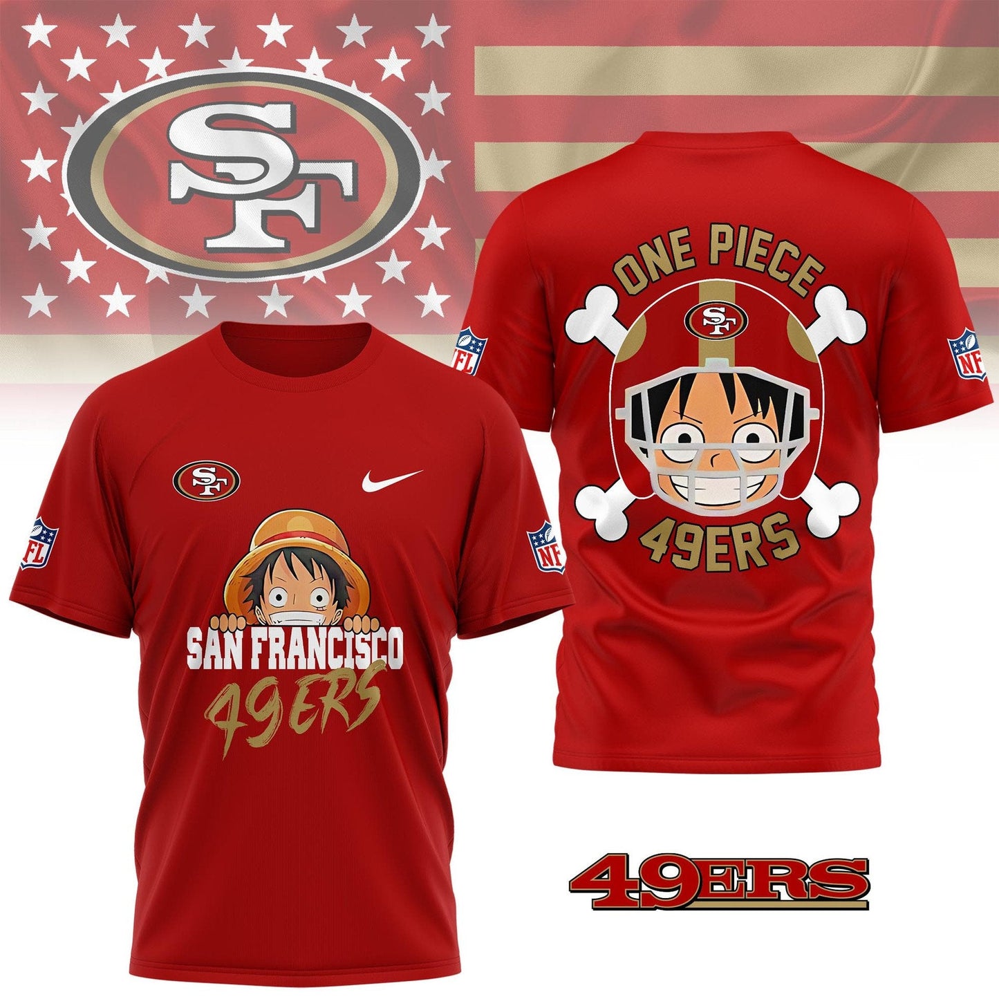 LIMITED EDITION - NEW CUSTOMIZED NFL11 SF49 SAN FRANCISCO 49ERS ONE PIECE FAN 3D SHIRT