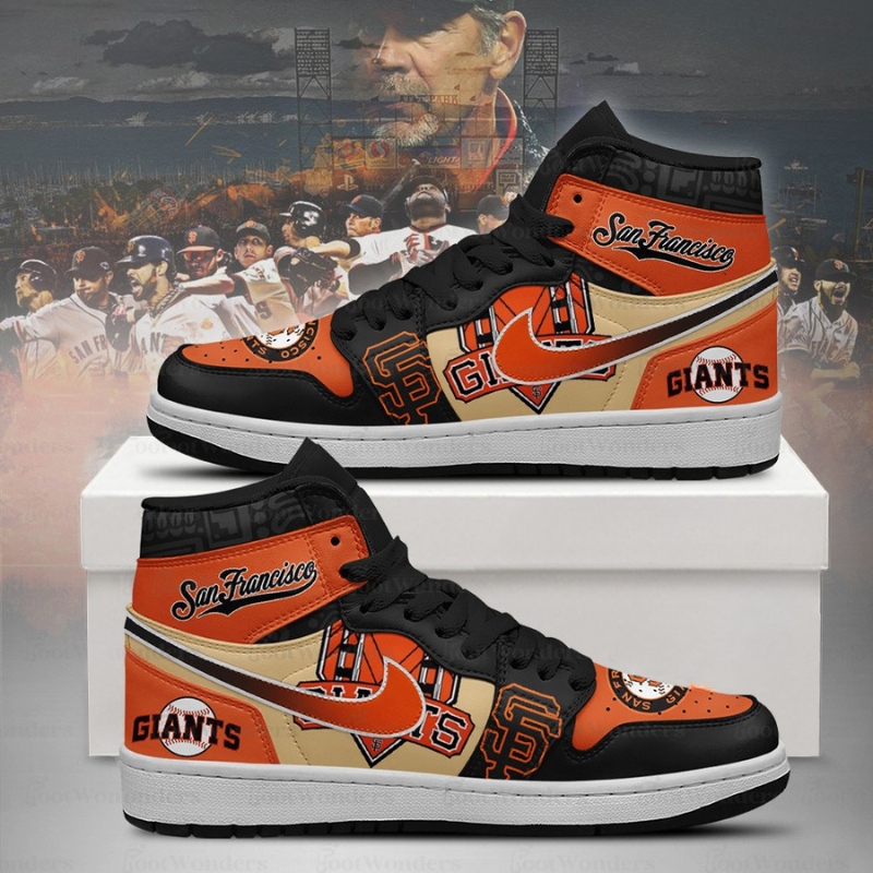 LIMITED EDITION - NEW CUSTOMIZED MLB06 SF GIANTS AIR JORDAN SNEAKERS