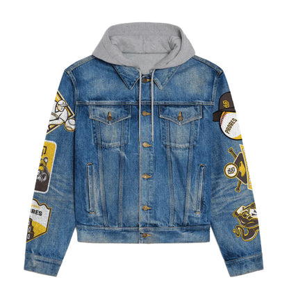 LIMITED EDITION - NEW CUSTOMIZED MLB18 SDP SAN DIEGO PADRES HOODED DENIM JACKET