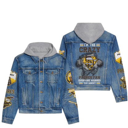 LIMITED EDITION - NEW CUSTOMIZED MLB18 SDP SAN DIEGO PADRES HOODED DENIM JACKET