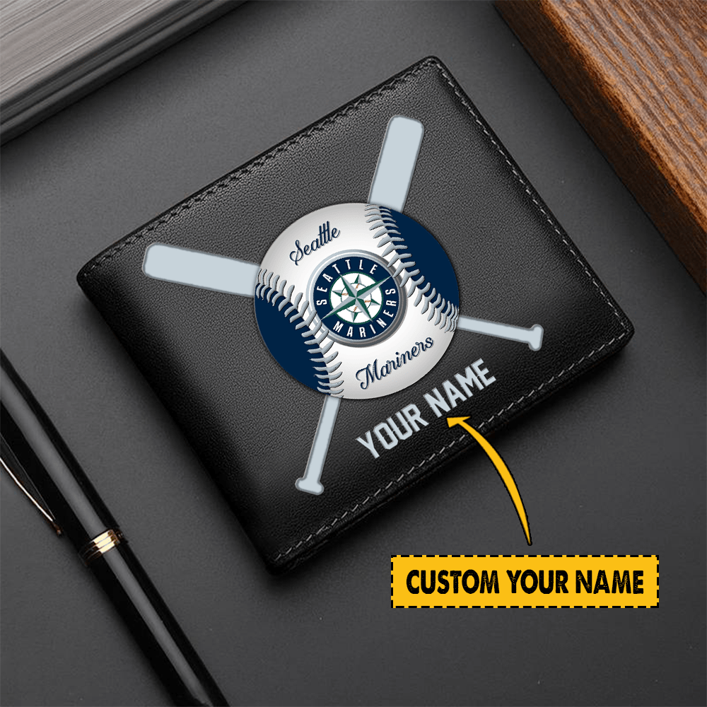 LIMITED EDITION - NEW CUSTOMIZED MLB14 ST MARINERS LEATHER WALLET