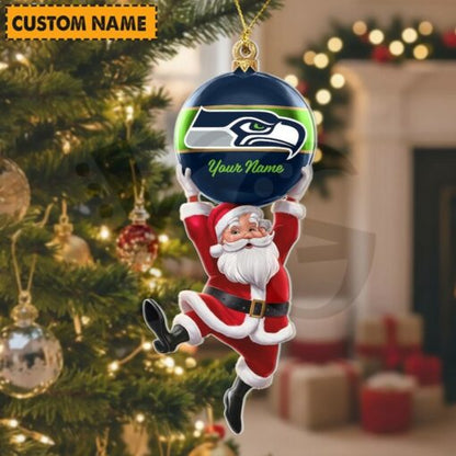 LIMITED EDITION - NEW CUSTOMIZED NFL06 SSH SEATTLE SEAHAWKS CHRISTMAS ACRYLIC ORNAMENT