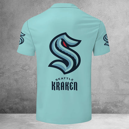 LIMITED EDITION - NEW CUSTOMIZED NHL20 STK SEATTLE KRAKEN ZIP POLO SHIRT
