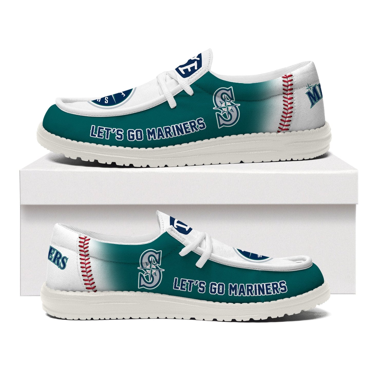 LIMITED EDITION - NEW CUSTOMIZED MLB14 ST MARINERS LOAFER SHOES