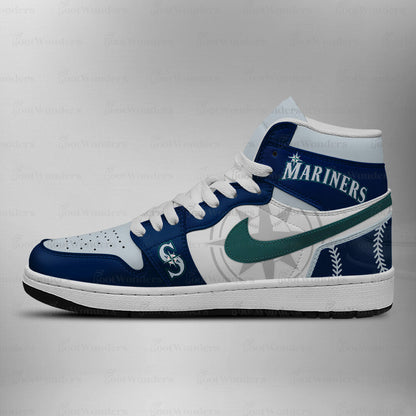 LIMITED EDITION - NEW CUSTOMIZED MLB14 ST MARINERS AIR JORDAN SNEAKERS