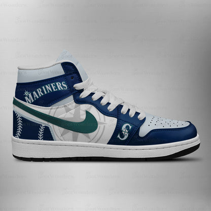 LIMITED EDITION - NEW CUSTOMIZED MLB14 ST MARINERS AIR JORDAN SNEAKERS