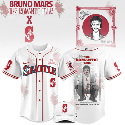 LIMITED EDITION - NEW CUSTOMIZED MLB14 ST MARINERS x BRUNO MARS BASEBALL JERSEY & CAP