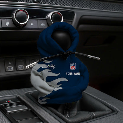 LIMITED EDITION - NEW CUSTOMIZED NFL06 SSH SEATTLE SEAHAWKS CAR HOODIE SHIFT KNOB COVER