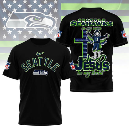 LIMITED EDITION - NEW CUSTOMIZED NFL06 SSH SEATTLE SEAHAWKS T-SHIRT | MULTIPLE COLORS AVAILABLE