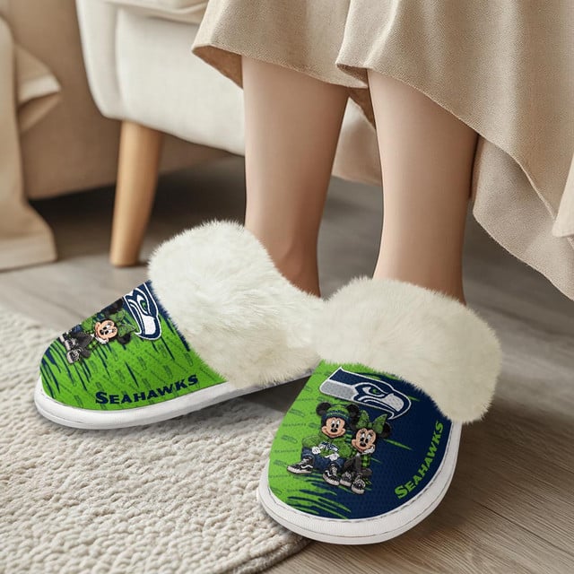 LIMITED EDITION - NEW CUSTOMIZED NFL06 SSH SEATTLE SEAHAWKS COTTON SLIPPERS