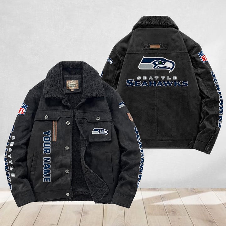 LIMITED EDITION - NEW CUSTOMIZED NFL06 SSH SEATTLE SEAHAWKS FLEECE JACKET