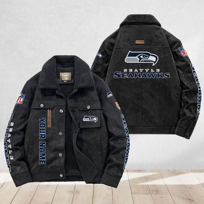 LIMITED EDITION - NEW CUSTOMIZED NFL06 SSH SEATTLE SEAHAWKS FLEECE JACKET