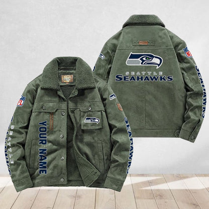 LIMITED EDITION - NEW CUSTOMIZED NFL06 SSH SEATTLE SEAHAWKS FLEECE JACKET