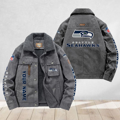 LIMITED EDITION - NEW CUSTOMIZED NFL06 SSH SEATTLE SEAHAWKS FLEECE JACKET