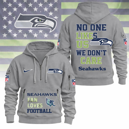 LIMITED EDITION - NEW CUSTOMIZED NFL06 SSH SEATTLE SEAHAWKS QUARTER ZIP HOODIE