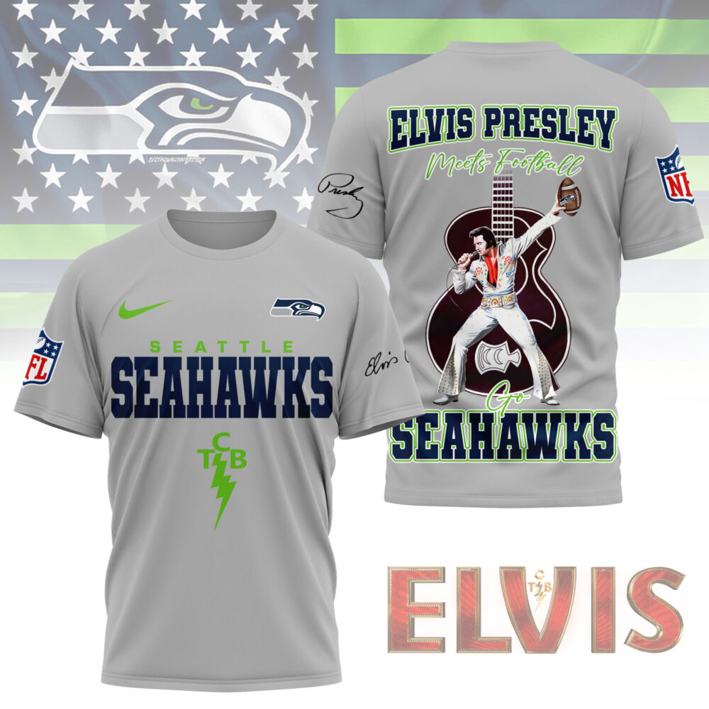 LIMITED EDITION - NEW CUSTOMIZED NFL06 SSH SEATTLE SEAHAWKS X ELVIS PRESLEY FAN 3D SHIRT