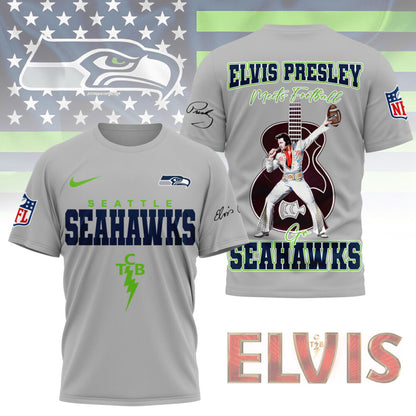 LIMITED EDITION - NEW CUSTOMIZED NFL06 SSH SEATTLE SEAHAWKS X ELVIS PRESLEY FAN 3D SHIRT