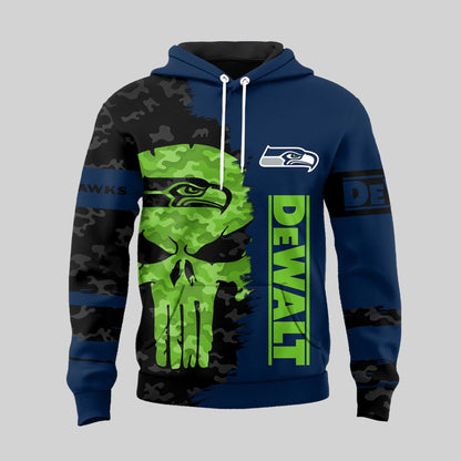 LIMITED EDITION - NEW CUSTOMIZED NFL06 SSH SEATTLE SEAHAWKS DEWALT UNISEX T-SHIRT, POLO, HOODIE & JACKETS