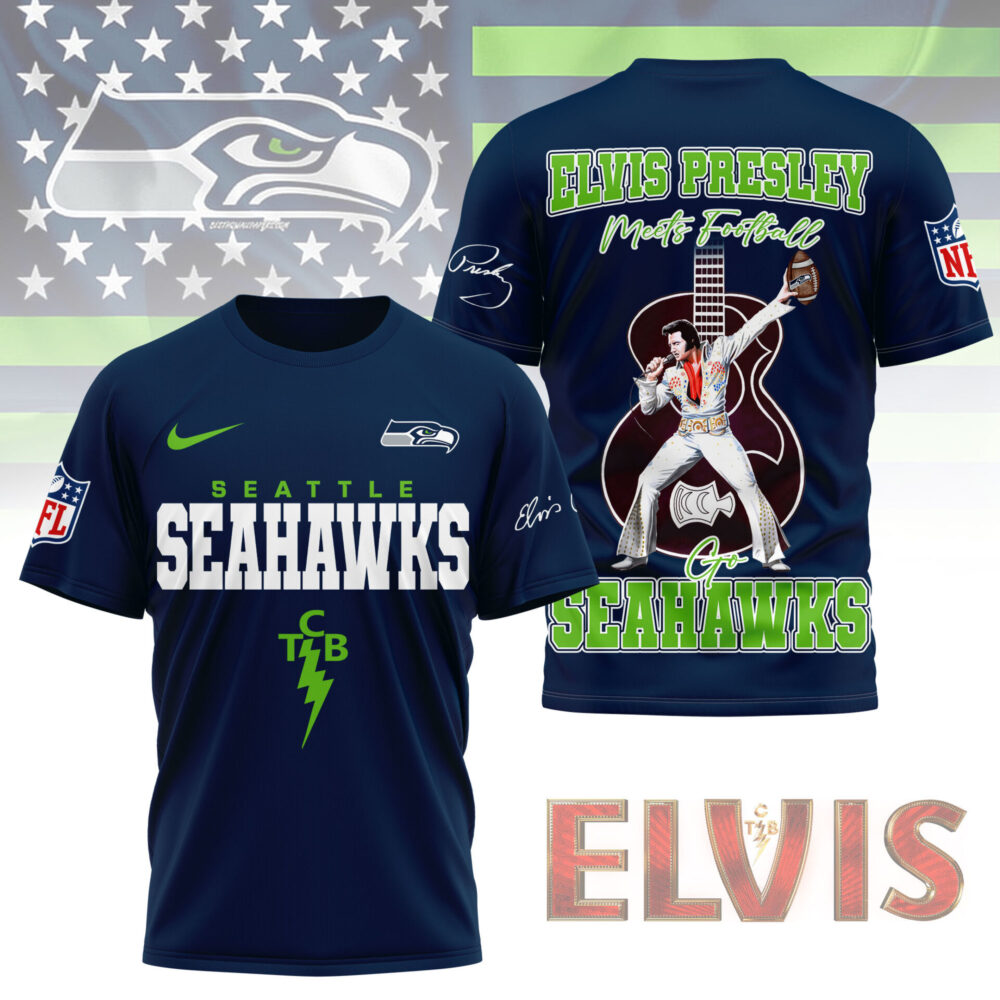 LIMITED EDITION - NEW CUSTOMIZED NFL06 SSH SEATTLE SEAHAWKS X ELVIS PRESLEY FAN 3D SHIRT
