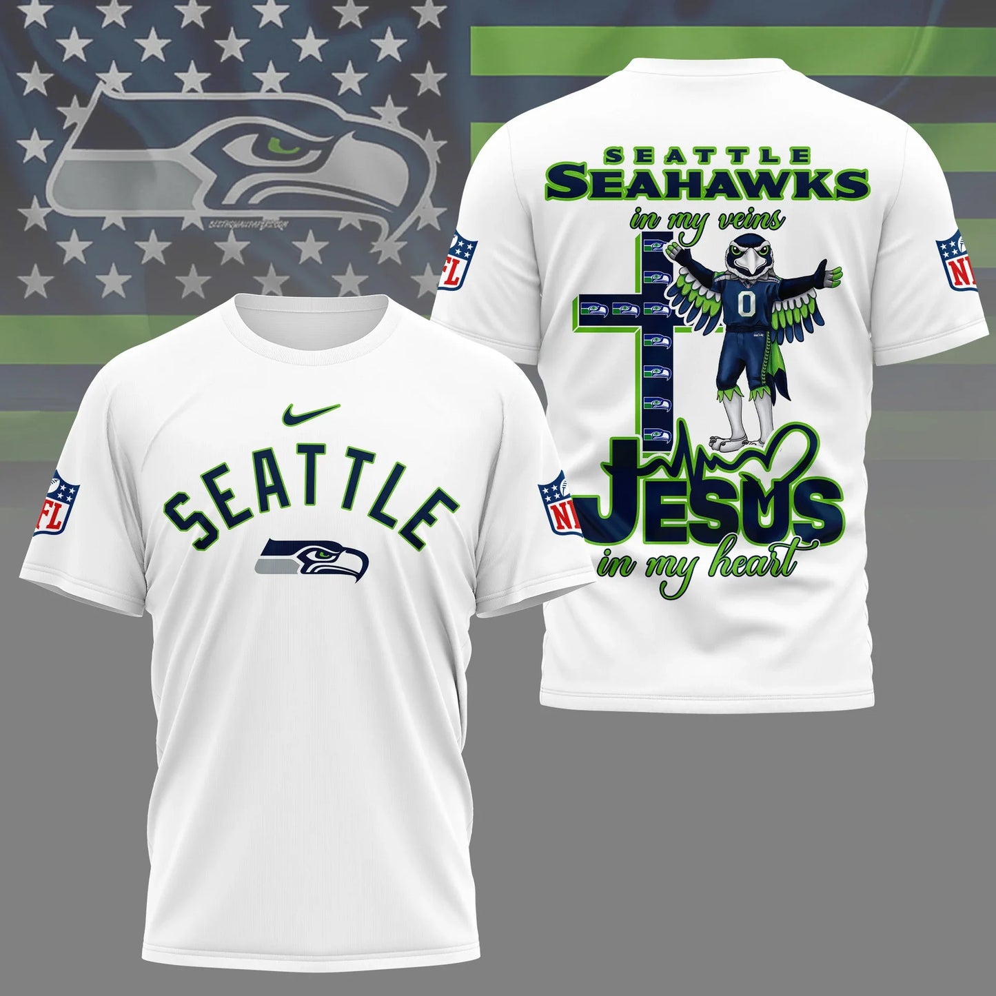 LIMITED EDITION - NEW CUSTOMIZED NFL06 SSH SEATTLE SEAHAWKS T-SHIRT | MULTIPLE COLORS AVAILABLE