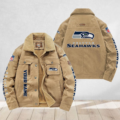 LIMITED EDITION - NEW CUSTOMIZED NFL06 SSH SEATTLE SEAHAWKS FLEECE JACKET