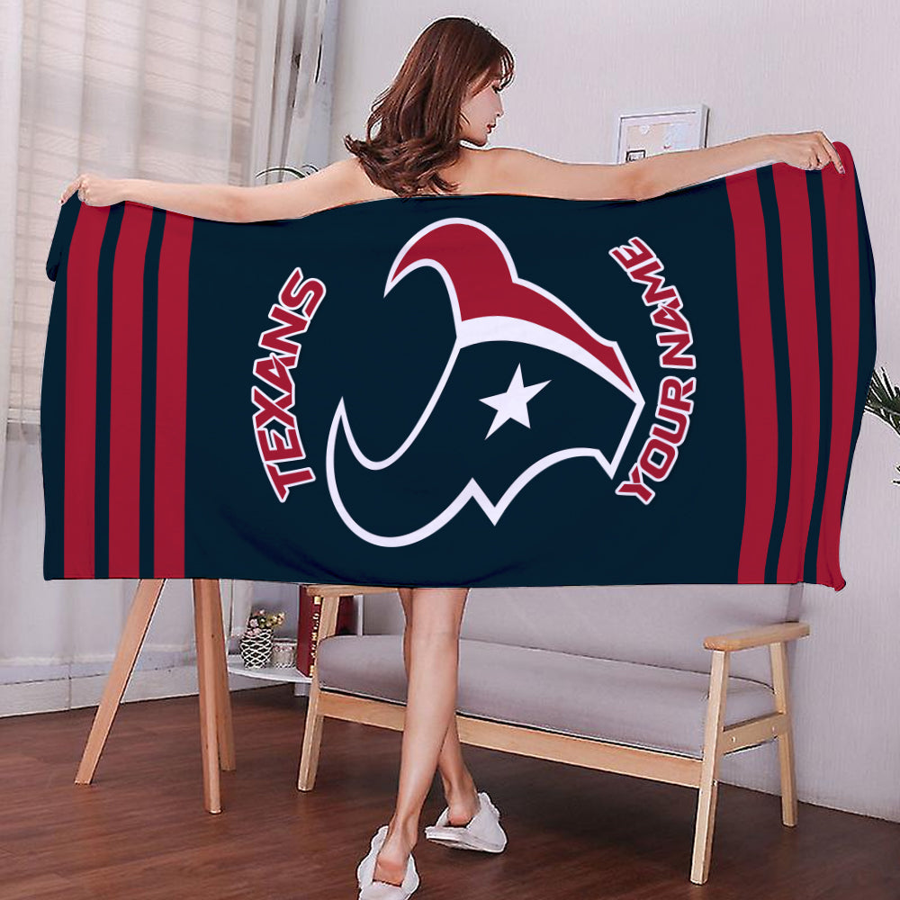 LIMITED EDITION - NEW CUSTOMIZED NFL15 HTT HOUSTON TEXANS BEACH & BATH TOWEL