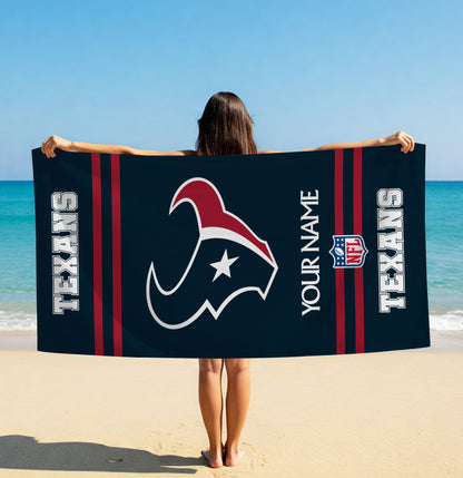 LIMITED EDITION - NEW CUSTOMIZED NFL15 HTT HOUSTON TEXANS BEACH & BATH TOWEL (KIDS & ADULTS)