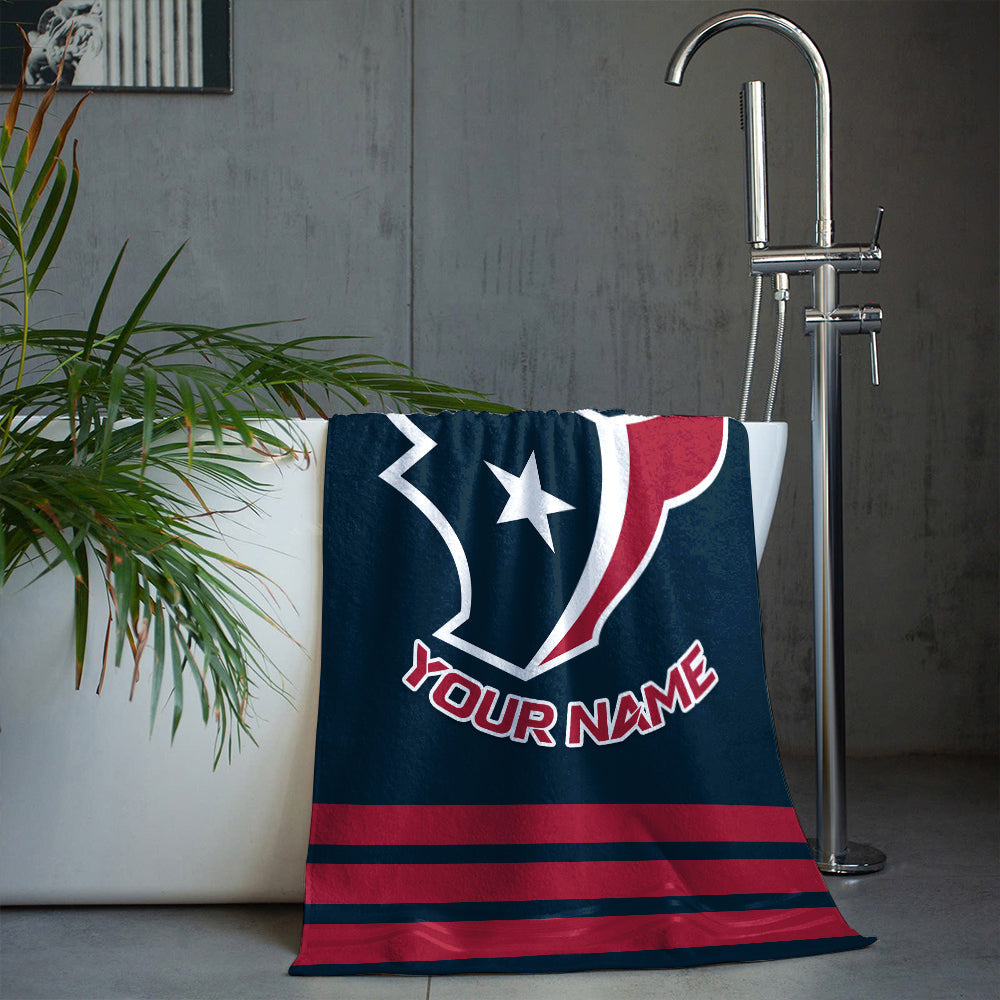 LIMITED EDITION - NEW CUSTOMIZED NFL15 HTT HOUSTON TEXANS BEACH & BATH TOWEL