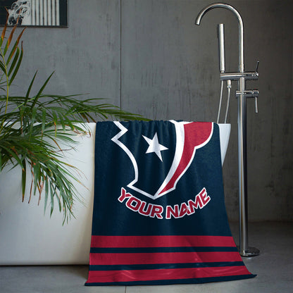 LIMITED EDITION - NEW CUSTOMIZED NFL15 HTT HOUSTON TEXANS BEACH & BATH TOWEL
