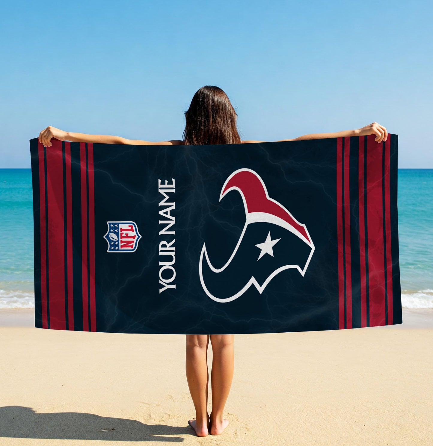 LIMITED EDITION - NEW CUSTOMIZED NFL15 HTT HOUSTON TEXANS BEACH & BATH TOWEL (KIDS & ADULTS)